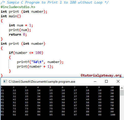 C Program For Loop Examples