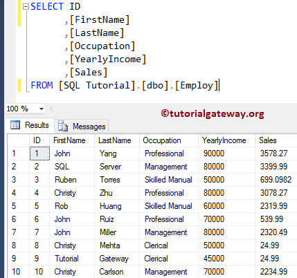 How to write union query in sql server